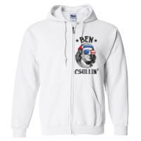 Ben Chillin 4th of July Ben Franklin USA Independence Flag Full Zip Hoodie