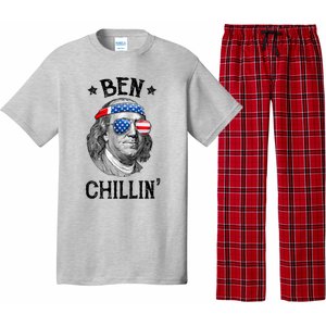 Ben Chillin 4th Of July Ben Franklin USA Independence Flag Pajama Set