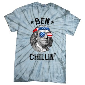 Ben Chillin 4th Of July Ben Franklin USA Independence Flag Tie-Dye T-Shirt