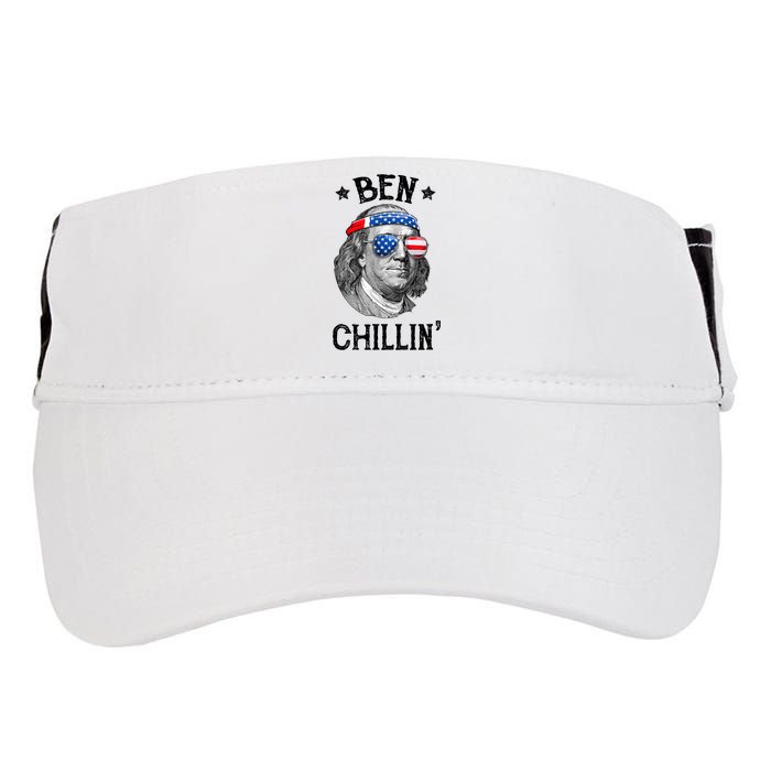 Ben Chillin 4th Of July Ben Franklin USA Independence Flag Adult Drive Performance Visor