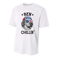 Ben Chillin 4th Of July Ben Franklin USA Independence Flag Youth Performance Sprint T-Shirt