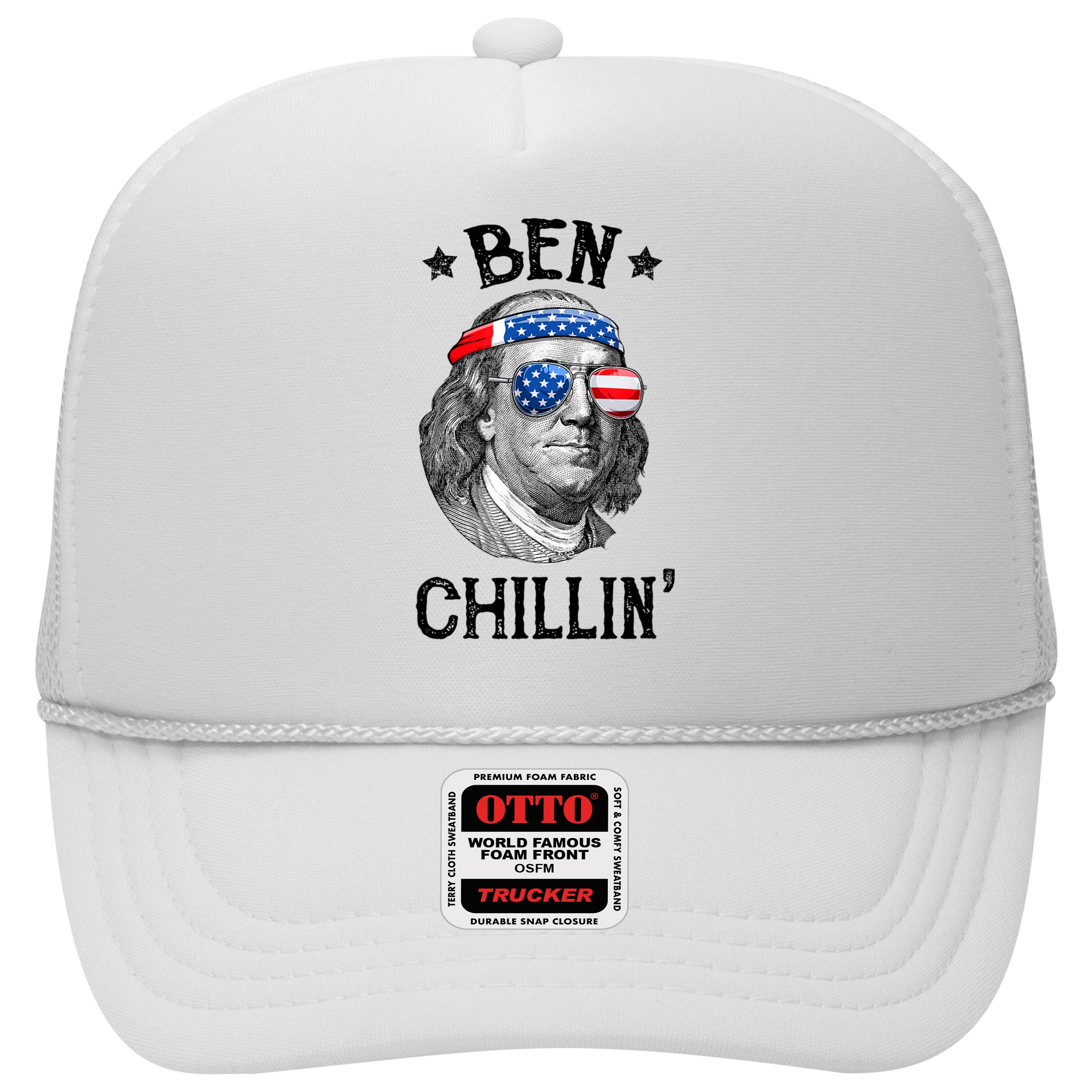 Ben Chillin 4th Of July Ben Franklin USA Independence Flag Hat
