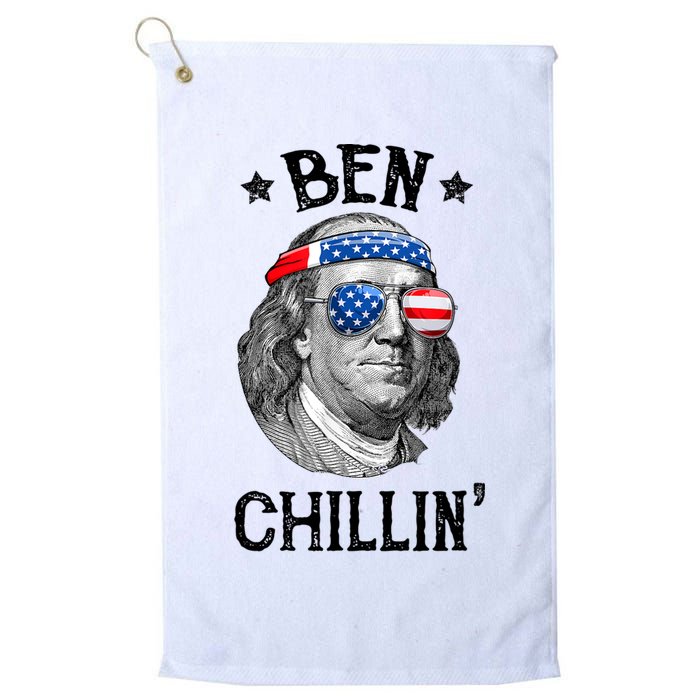 Ben Chillin 4th Of July Ben Franklin USA Independence Flag Golf Towel