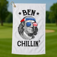 Ben Chillin 4th Of July Ben Franklin USA Independence Flag Golf Towel