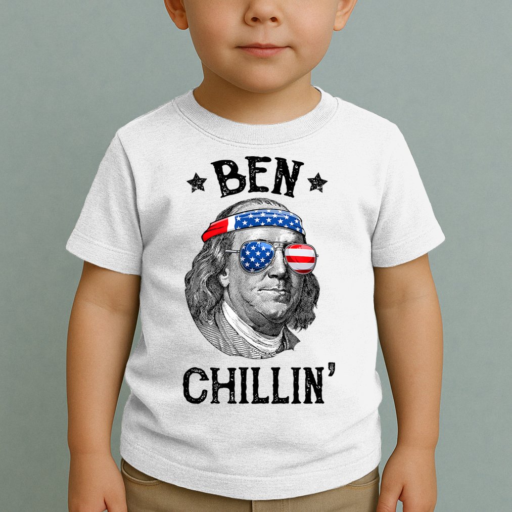 Ben Chillin 4th Of July Ben Franklin USA Independence Flag Toddler T-Shirt