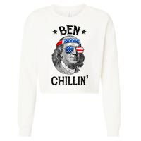 Ben Chillin 4th Of July Ben Franklin USA Independence Flag Cropped Pullover Crew