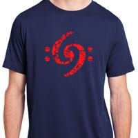 Bass Clef 69 Vintage Red Bassist Bass Player Adult ChromaSoft Performance T-Shirt