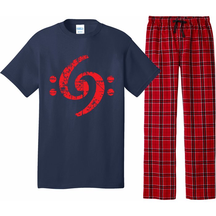 Bass Clef 69 Vintage Red Bassist Bass Player Pajama Set