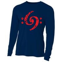 Bass Clef 69 Vintage Red Bassist Bass Player Cooling Performance Long Sleeve Crew