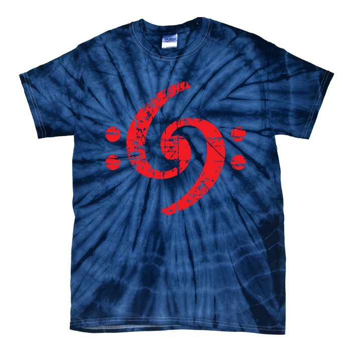 Bass Clef 69 Vintage Red Bassist Bass Player Tie-Dye T-Shirt