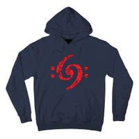 Bass Clef 69 Vintage Red Bassist Bass Player Tall Hoodie