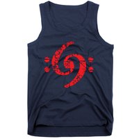 Bass Clef 69 Vintage Red Bassist Bass Player Tank Top