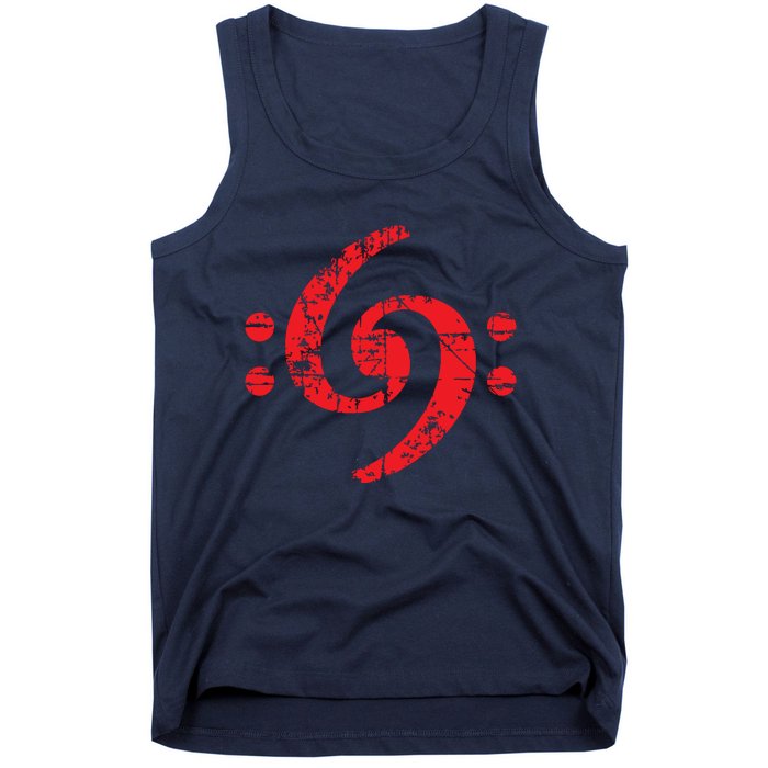 Bass Clef 69 Vintage Red Bassist Bass Player Tank Top