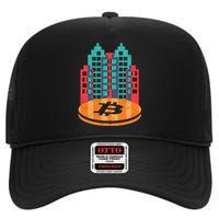 Bitcoin City High Crown Mesh Back Trucker Hat