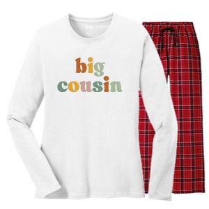 Big Cousin Announcement Women's Long Sleeve Flannel Pajama Set 