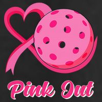 Breast Cancer Awareness Heart Ribbon Pickleball Pink Out Beanie