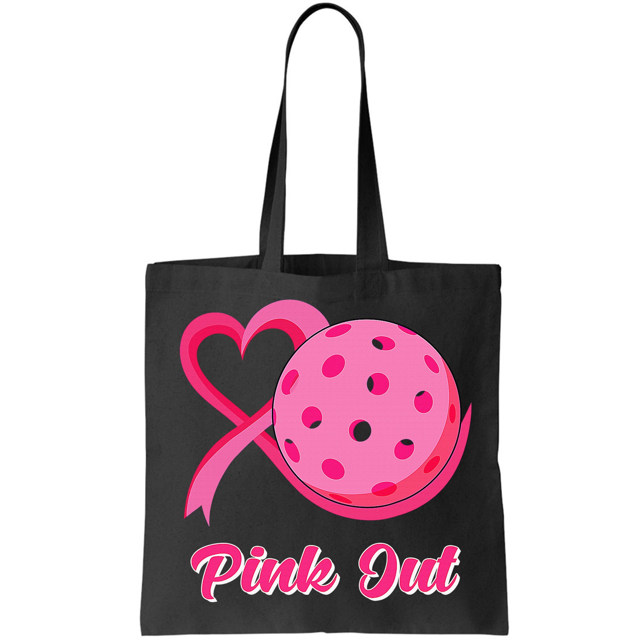 Breast Cancer Awareness Heart Ribbon Pickleball Pink Out Bag
