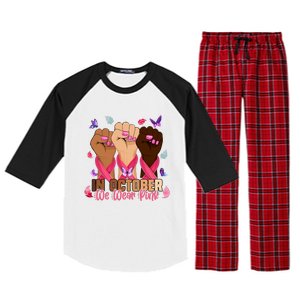 Breast Cancer Awareness Month In October We Wear 2024 Raglan Sleeve Pajama Set