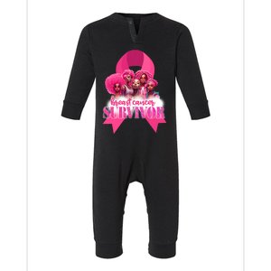 Breast Cancer Awareness Survivor Black Women Melanin Warrior Infant Fleece One Piece