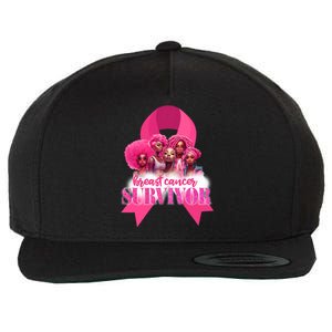 Breast Cancer Awareness Survivor Black Women Melanin Warrior Wool Snapback Cap