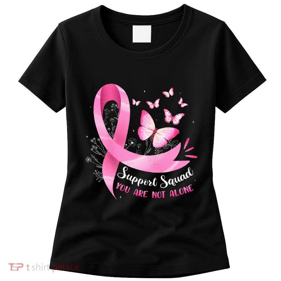 Breast Cancer Awareness Ribbon Butterfly Womens T-Shirt