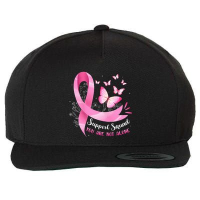 Breast Cancer Awareness Ribbon Butterfly Wool Snapback Cap