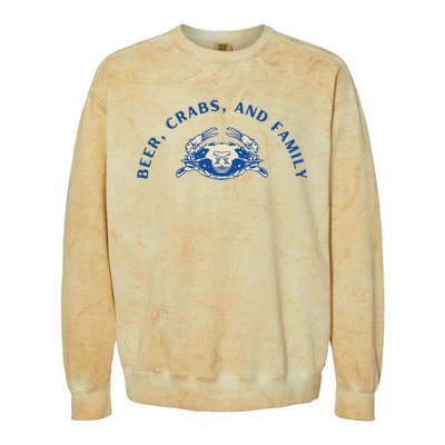 Beer Crabs And Family Colorblast Crewneck Sweatshirt