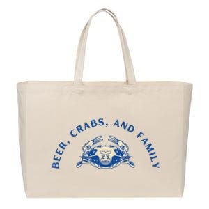 Beer Crabs And Family Cotton Canvas Jumbo Tote