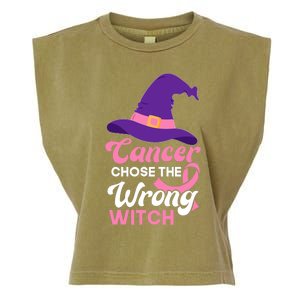 Breast Cancer Awareness Halloween Costume Pink_ Ribbon Witch Garment-Dyed Women's Muscle Tee