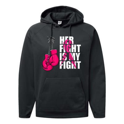 Breast Cancer Awareness Husband Support Squad Performance Fleece Hoodie