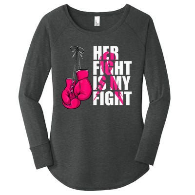 Breast Cancer Awareness Husband Support Squad Women's Perfect Tri Tunic Long Sleeve Shirt