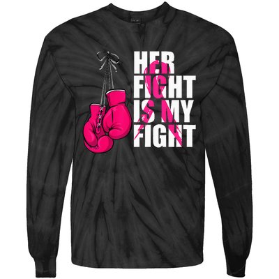 Breast Cancer Awareness Husband Support Squad Tie-Dye Long Sleeve Shirt