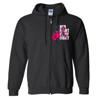 Breast Cancer Awareness Husband Support Squad Full Zip Hoodie