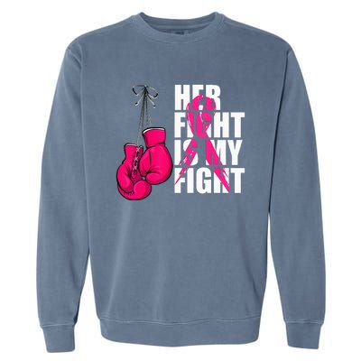 Breast Cancer Awareness Husband Support Squad Garment-Dyed Sweatshirt