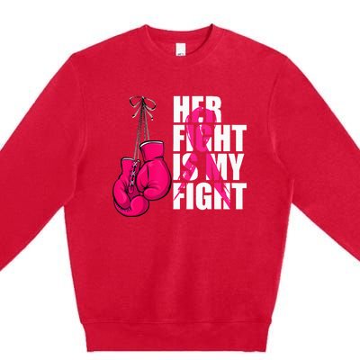 Breast Cancer Awareness Husband Support Squad Premium Crewneck Sweatshirt