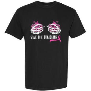 Breast Cancer Awareness Save Pumpkins Halloween Garment-Dyed Heavyweight T-Shirt