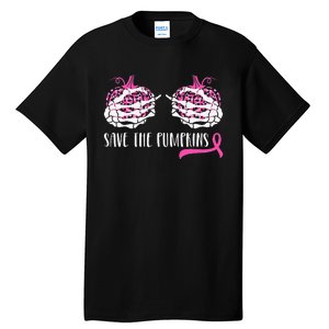 Breast Cancer Awareness Save Pumpkins Halloween Tall T-Shirt