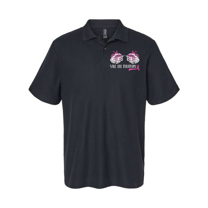 Breast Cancer Awareness Save Pumpkins Halloween Softstyle Adult Sport Polo