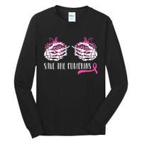 Breast Cancer Awareness Save Pumpkins Halloween Tall Long Sleeve T-Shirt