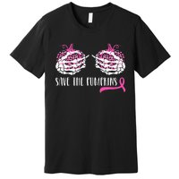 Breast Cancer Awareness Save Pumpkins Halloween Premium T-Shirt