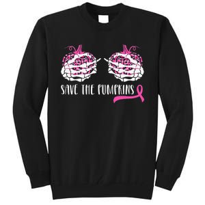 Breast Cancer Awareness Save Pumpkins Halloween Tall Sweatshirt