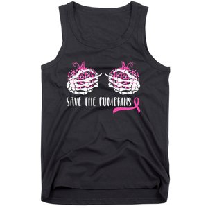 Breast Cancer Awareness Save Pumpkins Halloween Tank Top