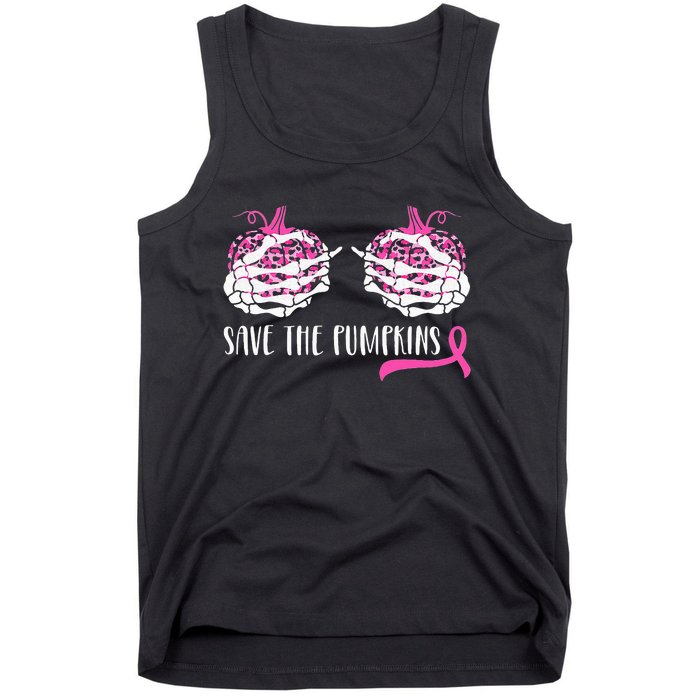 Breast Cancer Awareness Save Pumpkins Halloween Tank Top