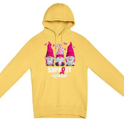 Breast Cancer Awareness Pink Gnomes Support Squad Gifts Premium Pullover Hoodie