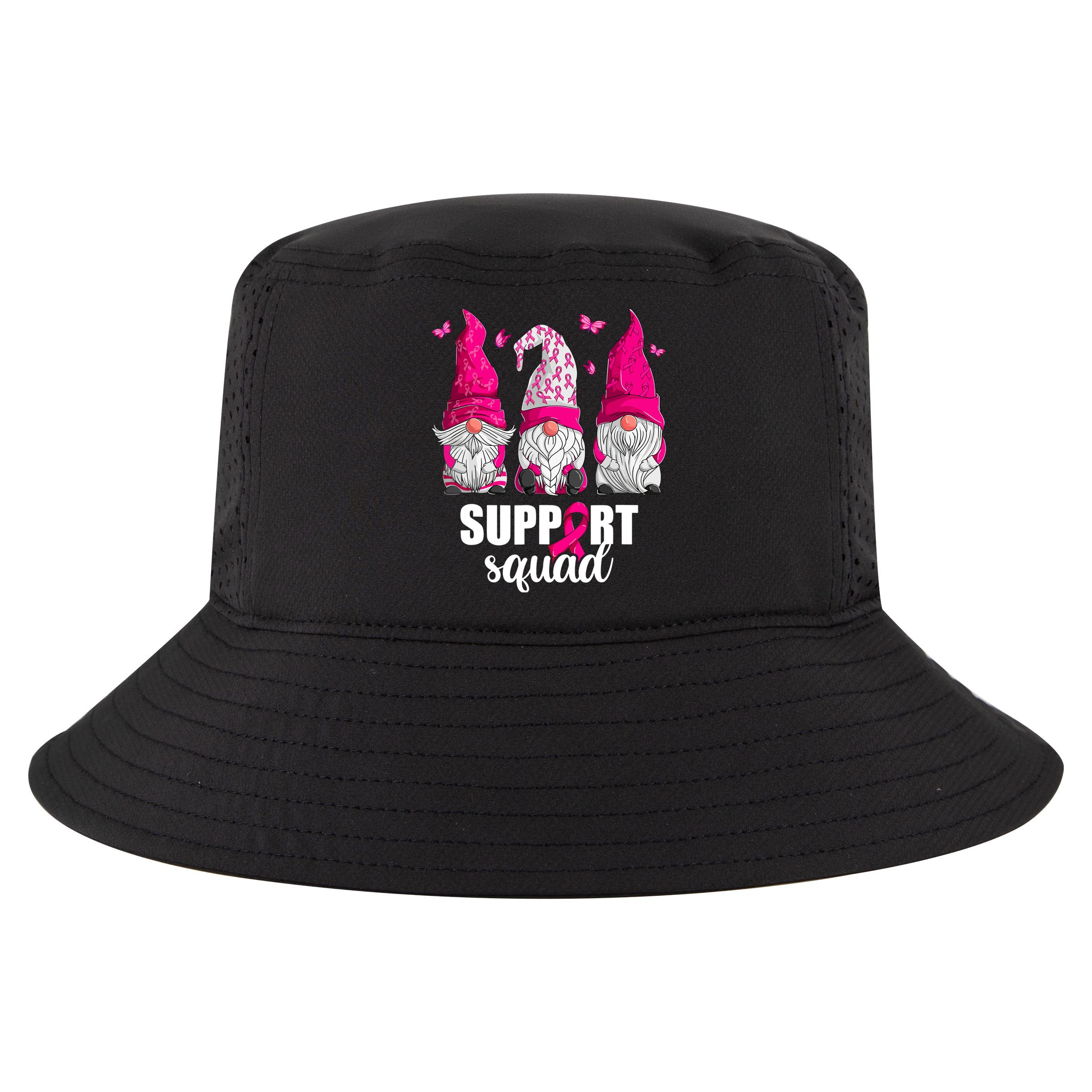 Breast Cancer Awareness Pink Gnomes Support Squad Gifts Cool Comfort Performance Bucket Hat