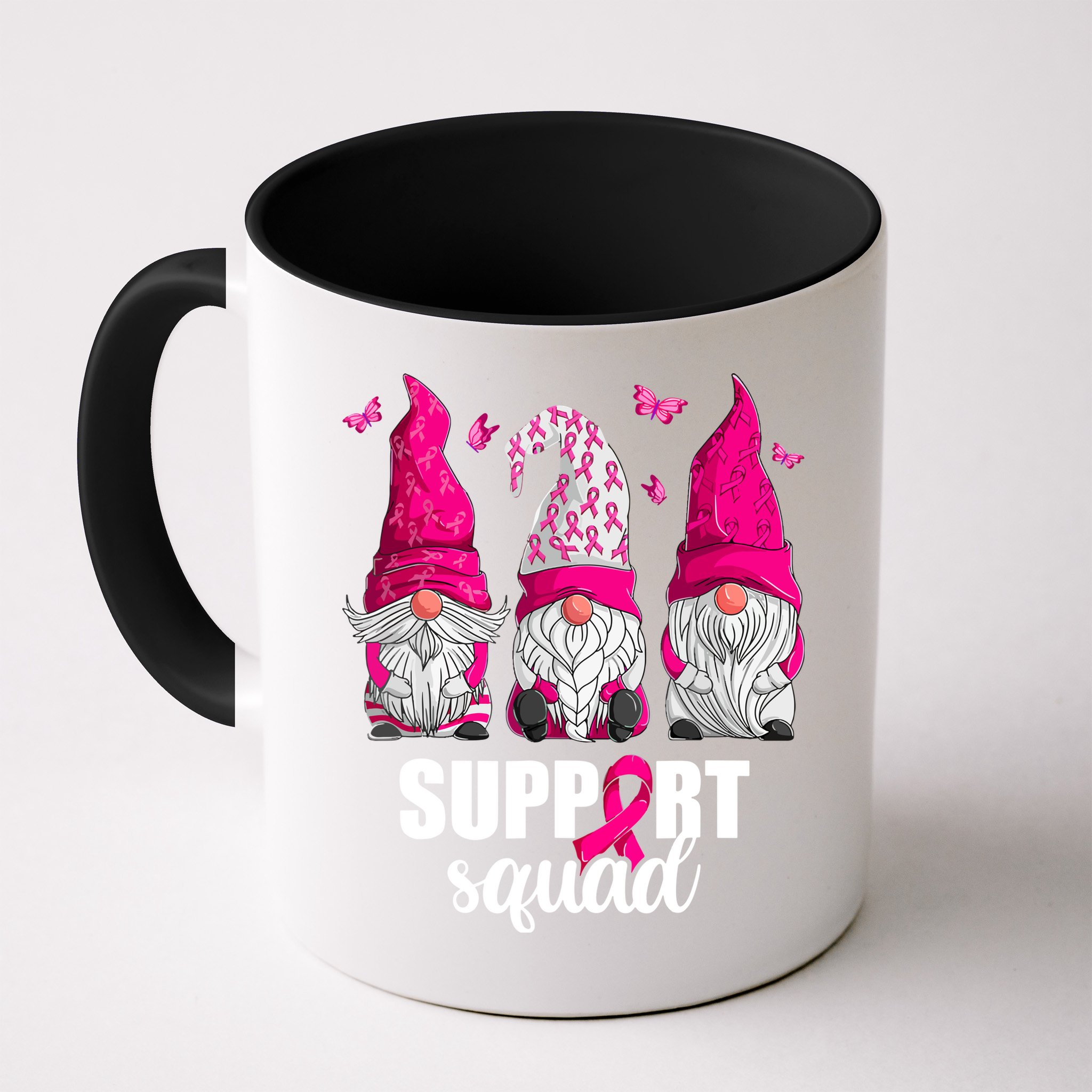 Breast Cancer Awareness Pink Gnomes Support Squad Gifts Mug