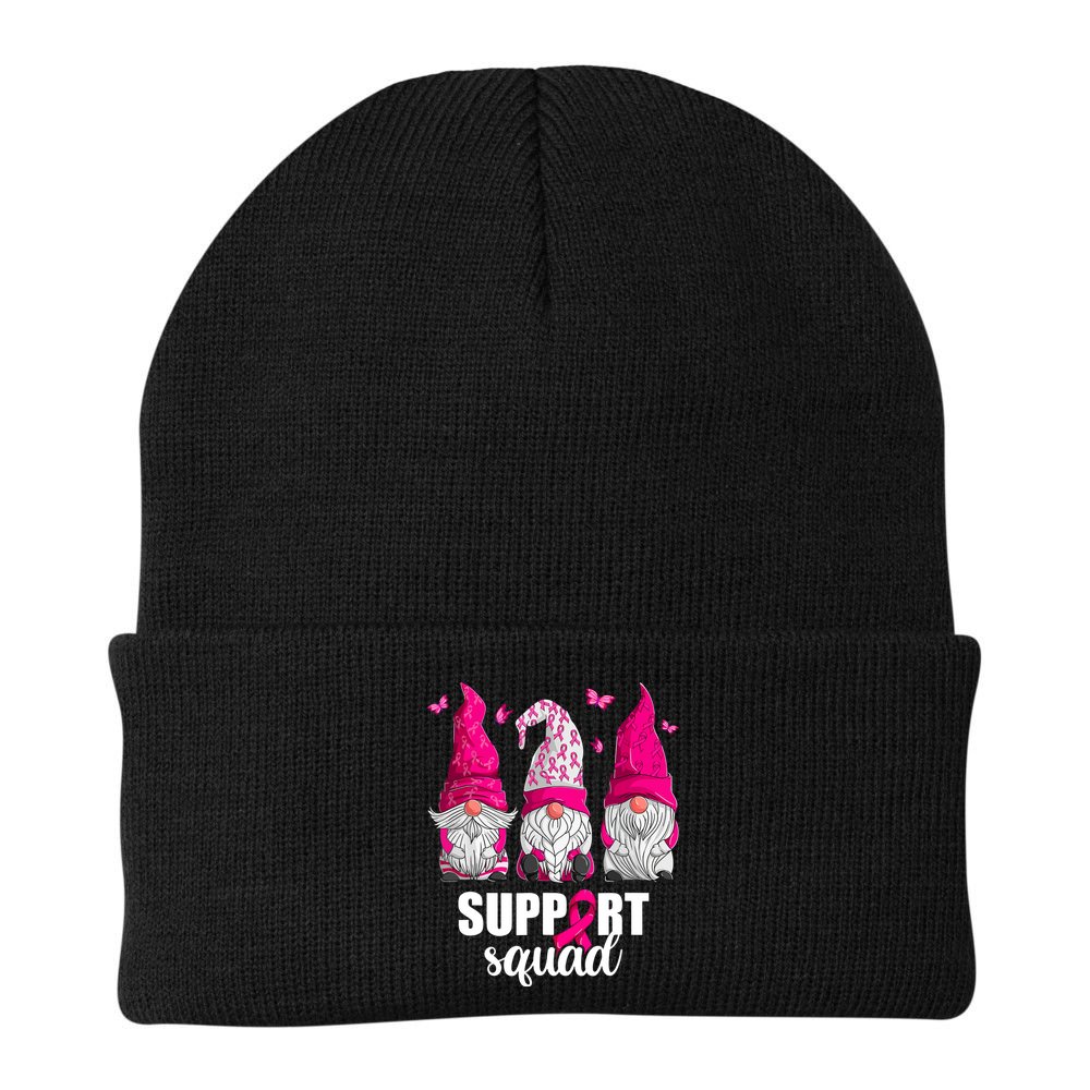Breast Cancer Awareness Pink Gnomes Support Squad Gifts Beanie