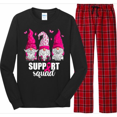 Breast Cancer Awareness Pink Gnomes Support Squad Gifts Long Sleeve Pajama Set