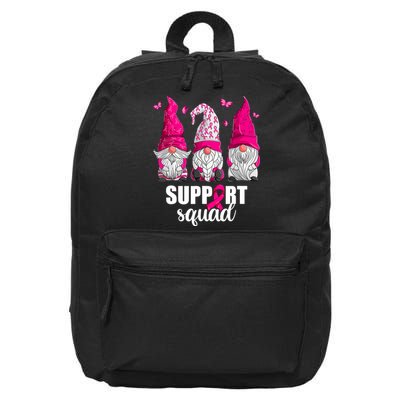 Breast Cancer Awareness Pink Gnomes Support Squad Gifts 16 in Basic Backpack