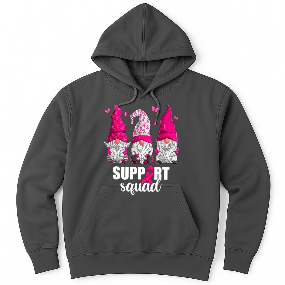 Breast Cancer Awareness Pink Gnomes Support Squad Gifts Hoodie